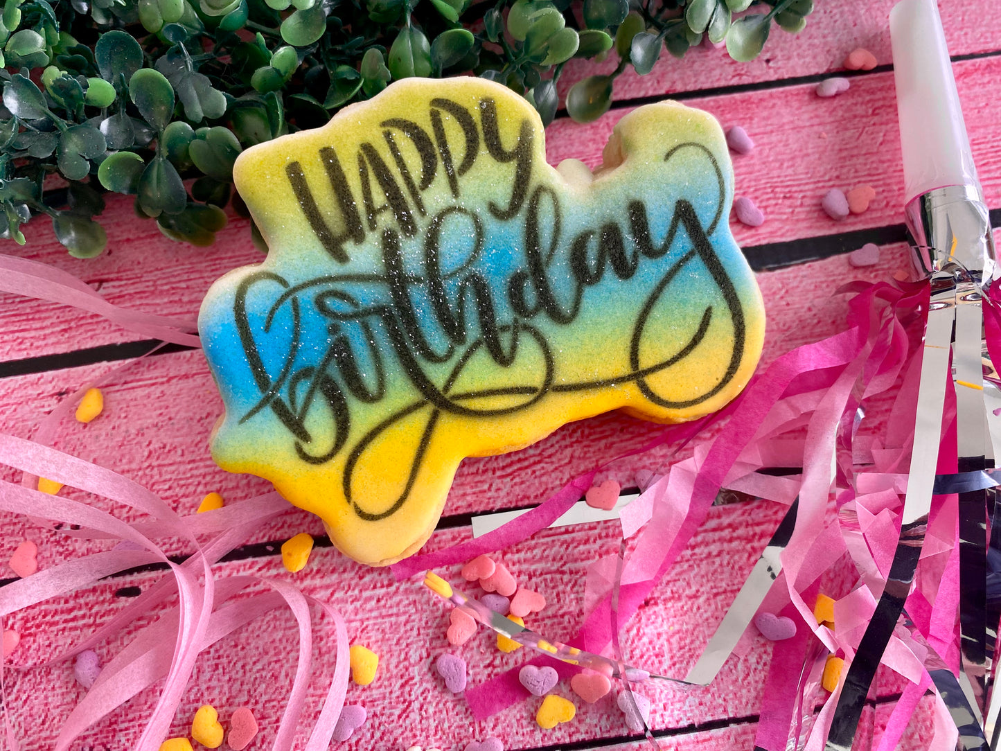 Happy Birthday message cookie