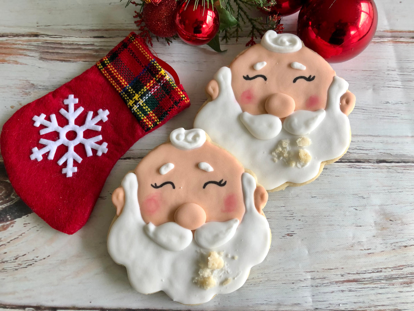 Santa face with crumbs