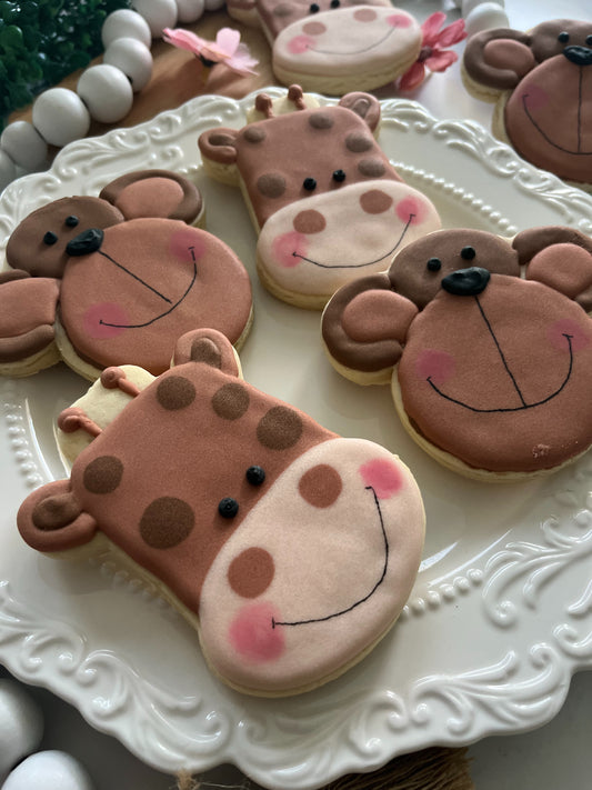 Monkey and Giraffe Birthday Duo